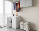 Coprilavatrice da Esterno in PVC 77x71x93,5 cm 2 Ante Forlani Laundry XXL Bianco