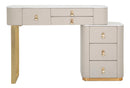 Consolle Trucco da Camera Beauty 120x75x40 cm in Legno MDF e Metallo Crema/Oro