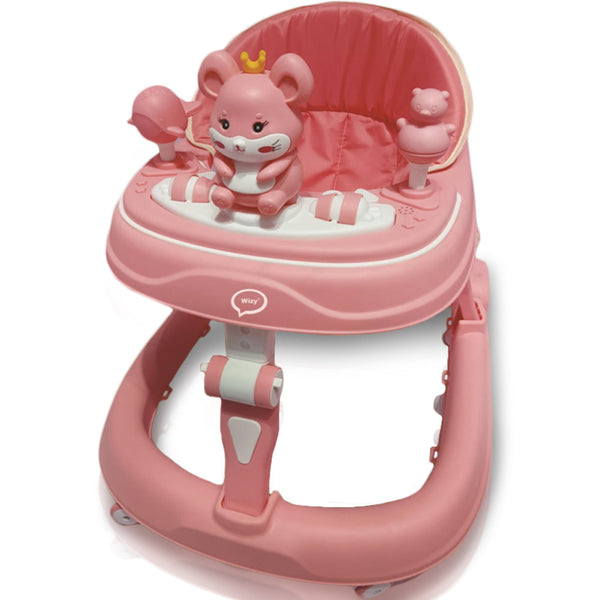 acquista Girello Bambini PRO Primi Passi Chiusura Salvaspazio con Giochi Interattivi Rosa