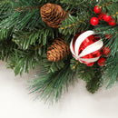 Ghirlanda Natalizia Decorativa da Porta 60 cm con Pigne Bacche e Palline Verde      