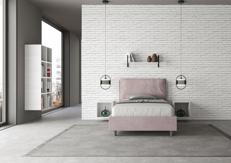 Letto 1 Piazza E Mezzo Imbottito in Microfibra Antea Large Glicine Varie Misure