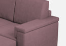 Divano 2 Posti con Pouf 148x155x85 cm Marrak in Tessuto Prugna