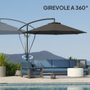 Ombrellone da Giardino Rotondo Ø290x243A cm Inclinabile Protezione UPF 50+ Grigio Scuro  