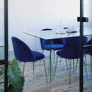 Set 4 Sedie Imbottite 49x52x79 cm in Velluto Bronzo e Oro