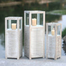 Set 3 Lanterne Marie in Acciaio Bianco