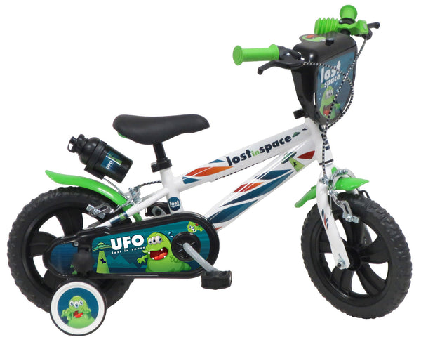 sconto Bicicletta per Bambino 12" 2 Freni Gomme in EVA Ufo Bianca/Verde