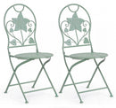 Set 2 Sedie Pieghevole 40x40x94 cm Harriet in Acciaio Salvia