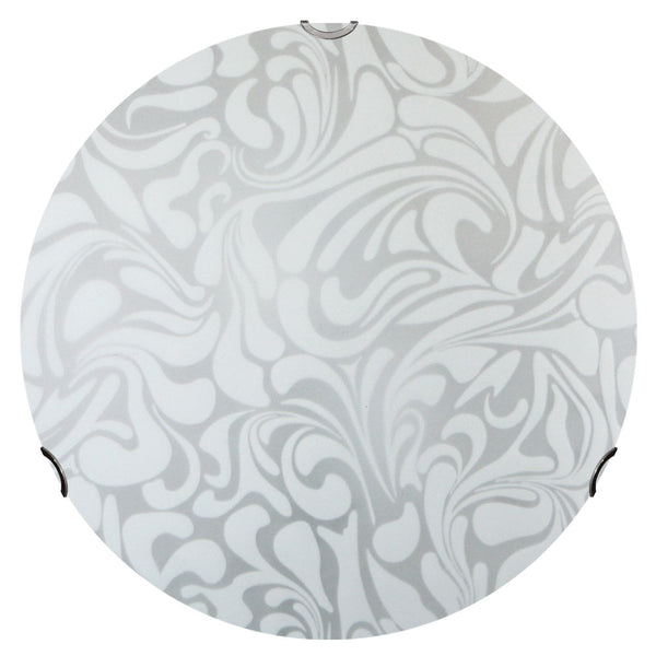 sconto Plafoniera 2xE27 Ganci Cromo Vetro Lastra Bianco Sabbiato E-Energy Daniel