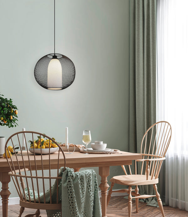 Lampada a Sospensione da Interno E27 in Metallo Nero Opaco acquista