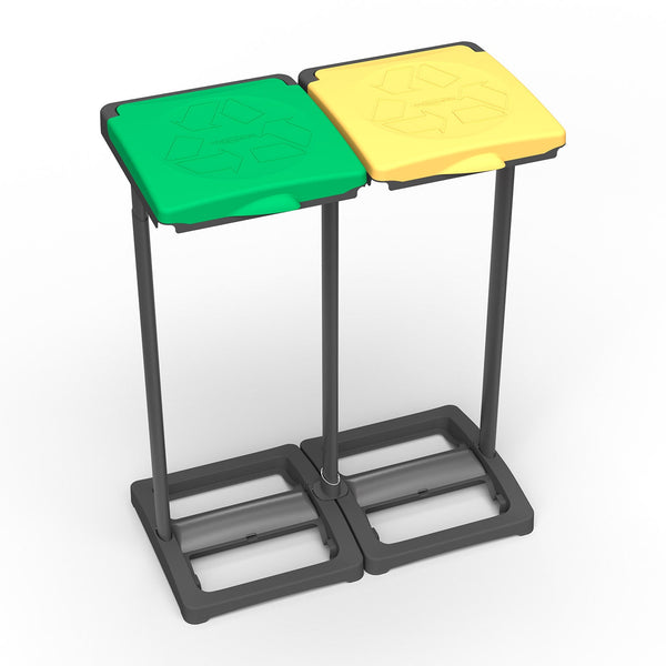 sconto Pattumiera Differenziata 2 Posti 64x36x80 cm Portasacchi da 80-110 Litri