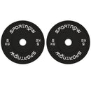 Set 2 Dischi Pesi da 5kg in Gomma con Foro da 2"/5 cm per Manubri e Bilancieri Nero    