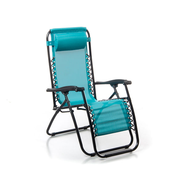 sconto Sedia Sdraio da Giardino Gran Relax 88x65x110 cm in Textilene Verde Petrolio