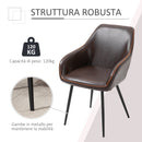 Sedia Imbottita 61x58x84 cm in Similpelle Marrone