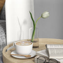 Pouf Contenitore Vellutato da 120 kg max 56x56x42 cm con Vassoio a Ribalta in MDF e Rovere Grigio