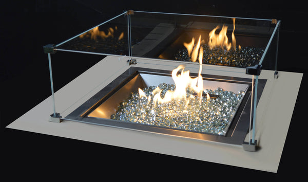 Bruciatore a Gas GPL da Incasso Effetto Camino 46x46x20 cm 9,7 kW in Acciaio Italkero Square sconto