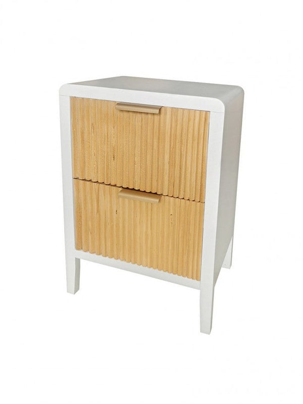 acquista Cassettiera 2 Cassetti 40x30x60 cm Charley in Legno Bianco