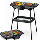 Barbecue Elettrico 2 in 1 da Tavolo e da Terra 2000 W con Supporto      