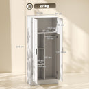 Armadio Slim 70x37x164 cm con Barra Appendiabiti e Ripiani in Truciolato Bianco      