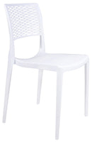Set 4 Sedie da Giardino in Polipropilene Vandi Bianche