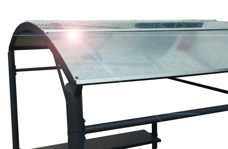 Tettoia per Barbecue 250x135x224 cm in Acciaio con Accessori 