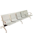 Panca per Sala Attesa 5 Posti in Acciaio da Ufficio Bozzini Silver
