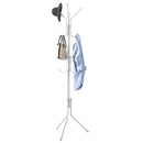 Attaccapanni da Terra Salvaspazio 12 Ganci Stand Appendiabiti a Piantana Bianco