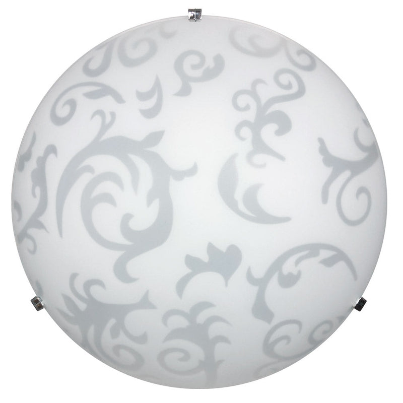 Plafoniera 2xE27 Ganci Cromo Vetro Lastra Bianco E-Energy Melissa