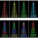 Albero di Natale Luminoso a Spirale Ø48x150 cm con 100 LED RGB e Telecomando in Ferro e PVC      