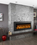 Camino Elettrico da Incasso 40x128x18 cm Effetto Fiamma 1500W Tanzania Nero