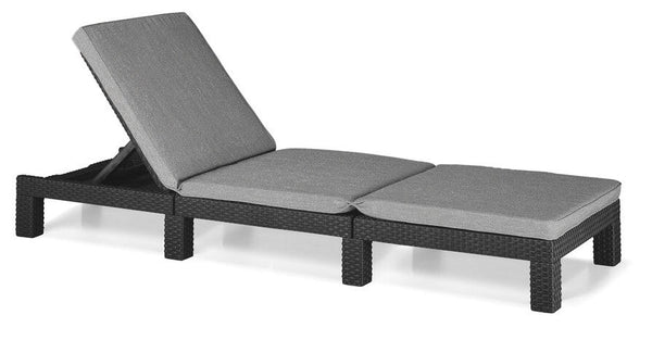 sconto Lettino Prendisole da Giardino 195x65x25,5 cm con Cuscino in Resina Keter Daytona Antracite