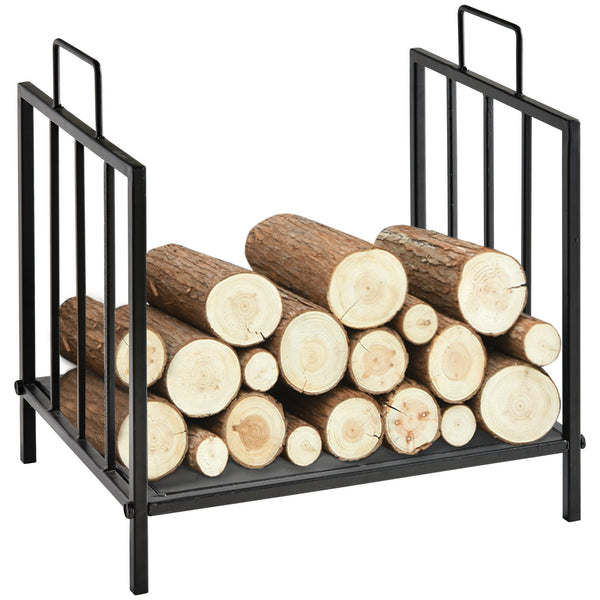 prezzo Portalegna per Camino con maniglie in Metallo 44,5x33x46,5 cm da Interno ed Esterno Max 15Kg Nero