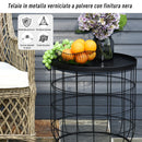 Set 2 Tavolini in Metallo Ø50x50 cm e Ø41,5x35,5 cm  Net Nero