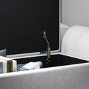 Panca Contenitore Fondo Letto con Braccioli 132x42x50 cm Vano da 53,8L in Tessuto Grigio  