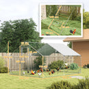 Recinto per Galline da 12 mq 300x400x195 cm per 12-18 Animali con Tetto Impermeabile Mangiatoia e Posatoio Argento  