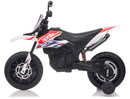 Moto Elettrica per Bambini 12V con Licenza Aprilia RX-125 Motocross Bianca