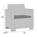 Set da Giardino Divano 2 Poltrone e Tavolino in Polipropilene Bianco