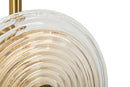 Lampada da Terra Venice Ø30x170 cm in Vetro e Ferro Oro e Naturale e Marrone      