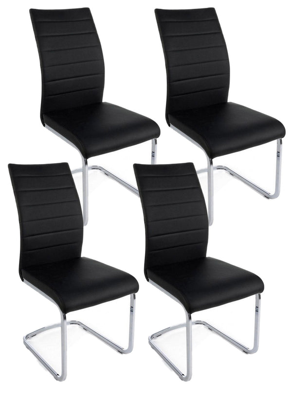 Set 4 Sedie 41x60x98 cm Myra in Ecopelle Nero online