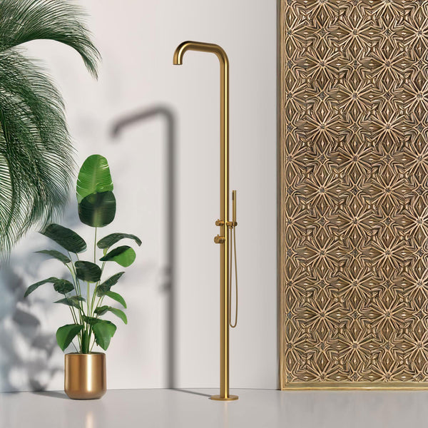 Doccia da Giardino in Acciaio Inox con Doccino Sined Chia Oro sconto
