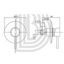 Rubinetto Miscelatore Monocomando Doccia Ø11,7x4,5 cm in Ottone TFT Joy Cromato