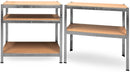 Set 2 Scaffalature Modulari 180x90x40 cm 5 Ripiani max 875 Kg in Metallo e MDF