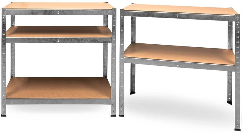 Set 2 Scaffalature Modulari 180x90x40 cm 5 Ripiani max 875 Kg in Metallo e MDF