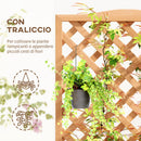Fioriera con Traliccio per Rampicanti 76x36x170 cm con Fondo Ampio in Legno di Abete   