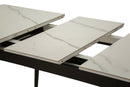Tavolo da Pranzo Allungabile Matt 120x80x75 cm in Metallo e Ceramica Nero e Bianco      