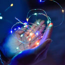 Luci di Natale 50 MicroLed Multicolor a batteria da Interno