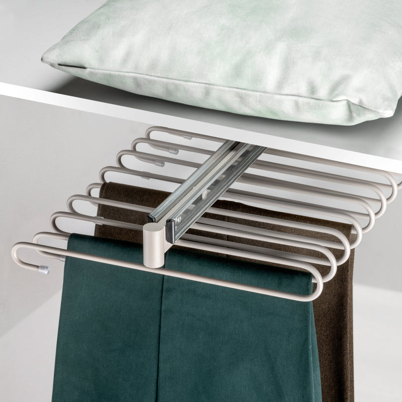 Porta Pantaloni Estraibile per Armadio in Acciaio Emuca Grigio Pietra