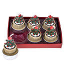 Tealight a Forma di Torta 12 pezzi H6 cm Rosso/Marrone