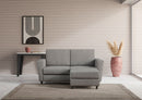 Divano 2 Posti con Pouf 172x145x85 cm Yasel in Tessuto Grigio