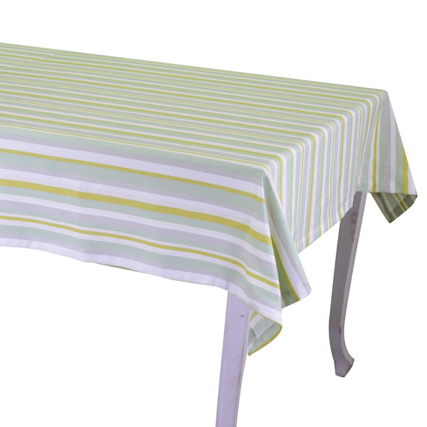 sconto Tovaglia Rettangolare 140x240 cm in Cotone 180 GSM Stripe Verde