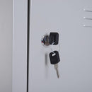 Armadietto Portadocumenti 4 Ripiani con Chiusura di Sicurezza in Acciaio Grigio 38x46x180 cm 
